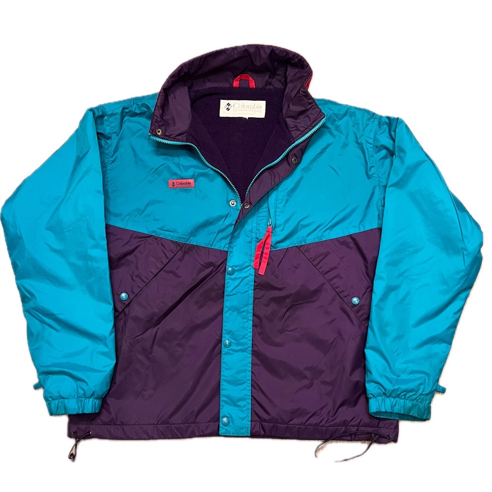 Vintage Columbia Ski Jacket Coat insulated warm winter 90s 80s turquoise purple